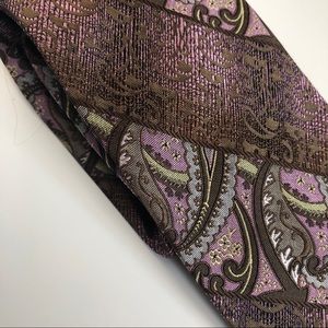 ubc Men’s Tie Metallic Purple Paisley 100% Silk